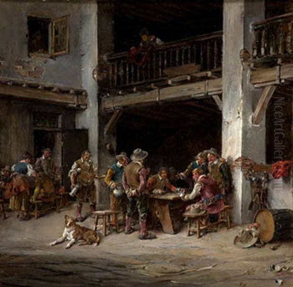 En La Posada Oil Painting by Francisco Domingo Marques