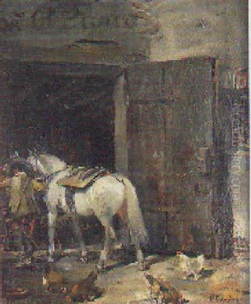 Caballero Llegando A La Posada Oil Painting by Francisco Domingo Marques