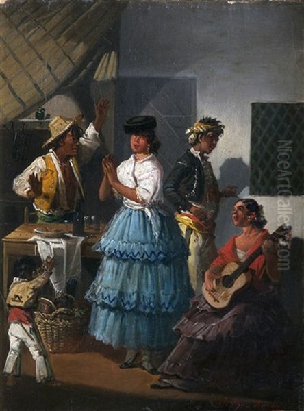 El Baile Oil Painting by Joaquin Dominguez Becquer