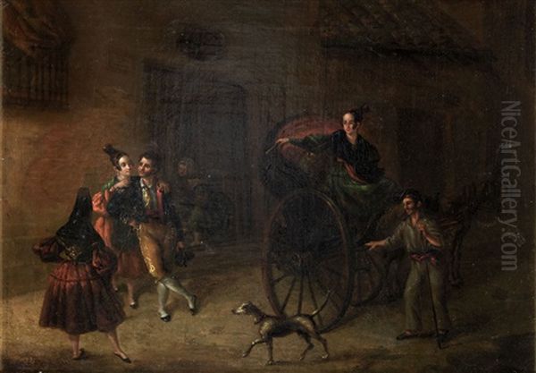 Escena Cortesana Oil Painting by Joaquin Dominguez Becquer