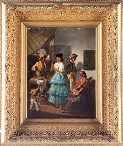 El Baile Oil Painting by Joaquin Dominguez Becquer