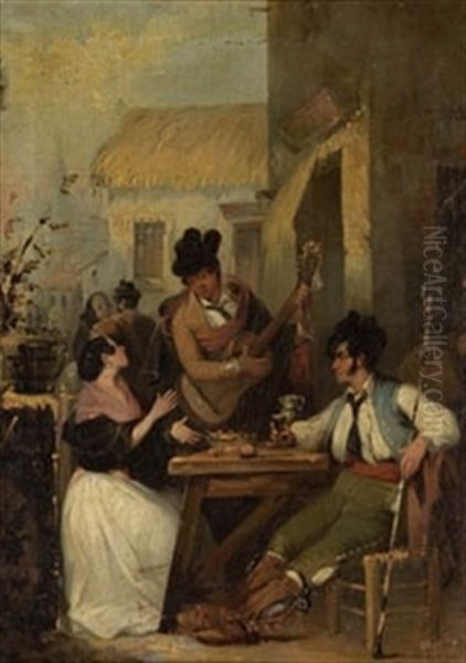 En La Taberna Oil Painting by Joaquin Dominguez Becquer