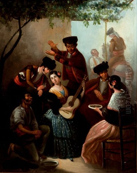 El Jaleo Oil Painting by Joaquin Dominguez Becquer