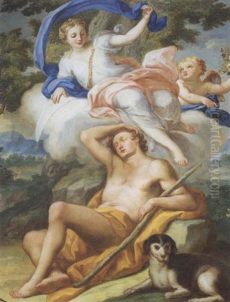 Diana Und Endymion (diana E Endymion) Oil Painting by Antonio de Dominici