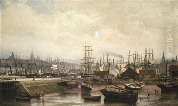 Bassin, Boulogne Sur Mer Oil Painting by Cornelis Christiaan Dommelshuizen