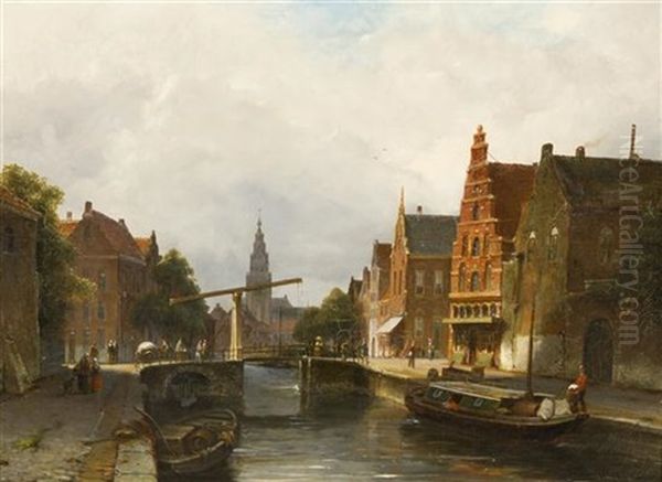 Aalkmaar Oil Painting by Cornelis Christiaan Dommelshuizen