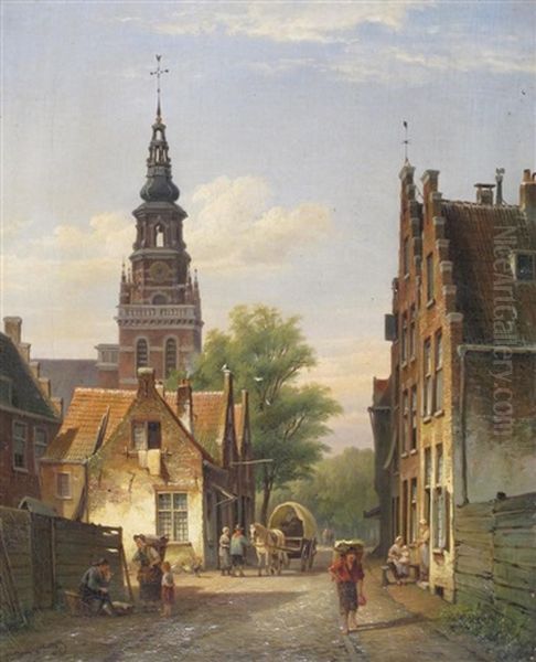 The New Church By The Wood, Haarlem Oil Painting by Cornelis Christiaan Dommelshuizen