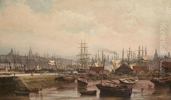 Bassin, Boulogne Sur Mer Oil Painting by Cornelis Christiaan Dommelshuizen