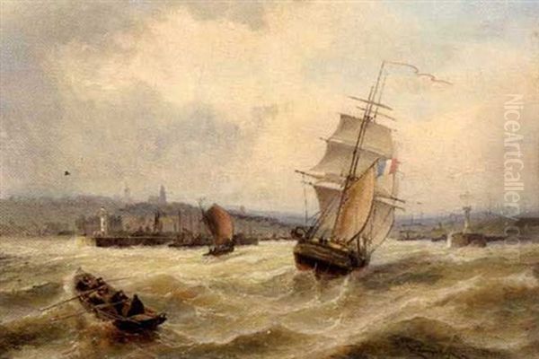 Le Port De Boulogne-sur-mer Oil Painting by Cornelis Christiaan Dommelshuizen