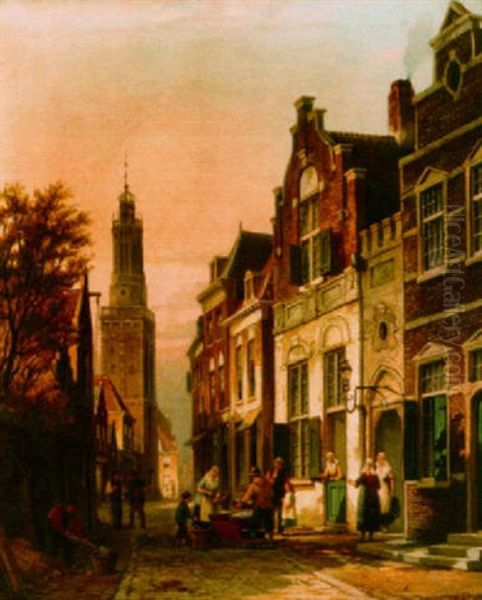 A View Of Groningen Oil Painting by Cornelis Christiaan Dommelshuizen