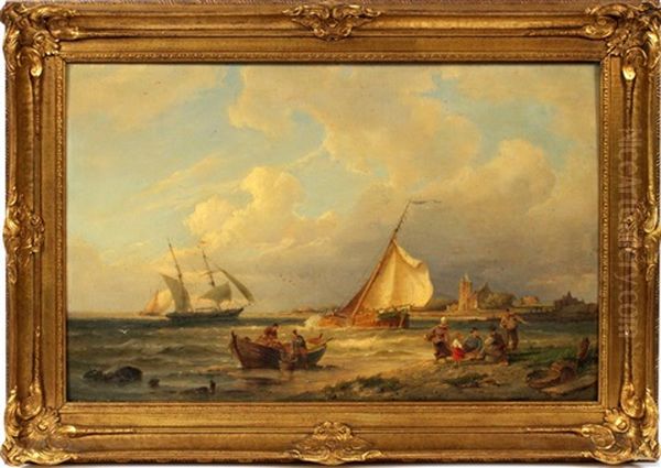 Dutch Seascape Oil Painting by Pieter Christian Dommersen