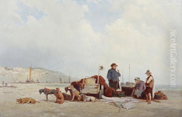 The Day's Catch Oil Painting by Pieter Christian Dommersen