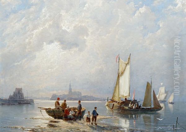 Enkhuizen On The Zuiderzee, Holland Oil Painting by Pieter Christian Dommersen