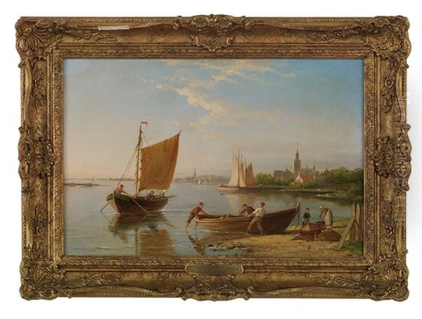 Enhuizen, On The Zuider Zee Oil Painting by William Raymond Dommersen