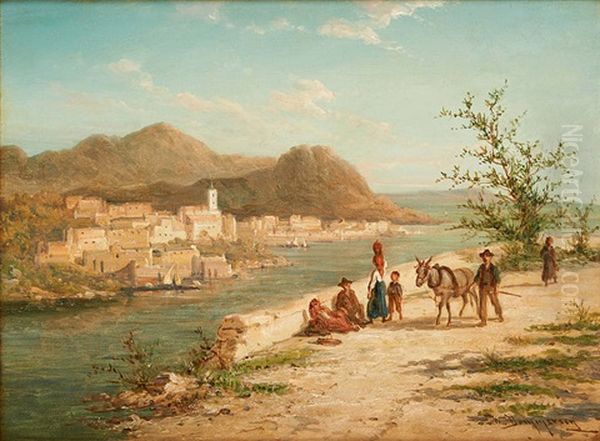 Vue De Chiusi Oil Painting by William Raymond Dommersen