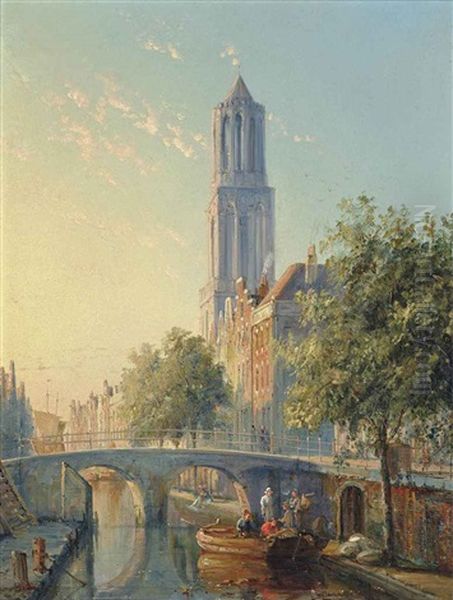 Utrecht, Holland Oil Painting by William Raymond Dommersen