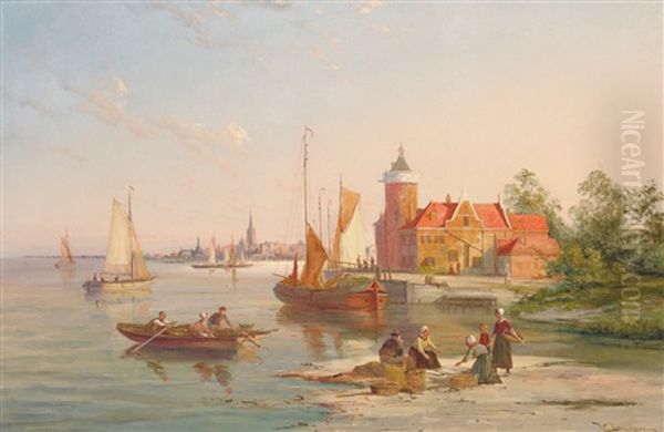 River Amstel, Amsterdam by William Raymond Dommersen