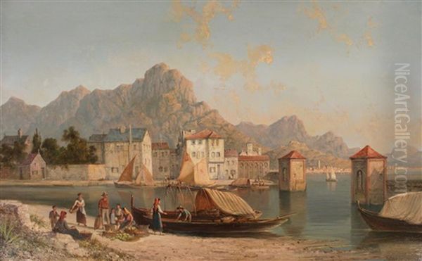 Lake Como Oil Painting by William Raymond Dommersen