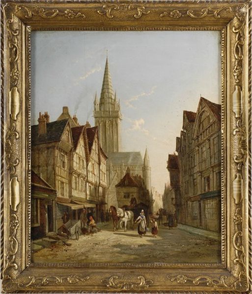 Rue De St. Pierre, Caen Oil Painting by William Raymond Dommersen