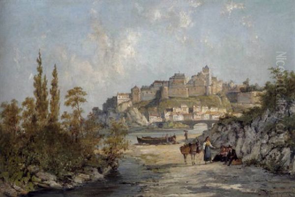 Blick Auf Ein Sudliches Stadtchen Oil Painting by William Raymond Dommersen