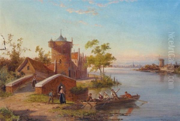 The Tollhouse At Enkhuizen, Holland Oil Painting by William Raymond Dommersen