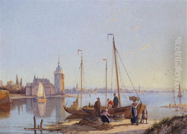 Maastricht On The Maas, Holland Oil Painting by William Raymond Dommersen