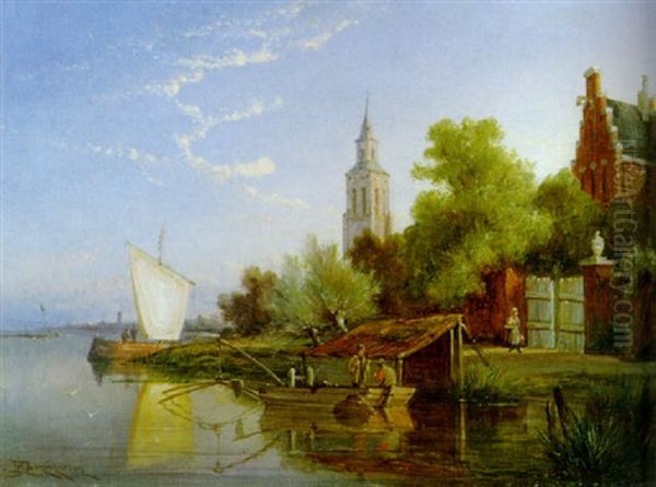 Op De Zuiderzee Oil Painting by William Raymond Dommersen