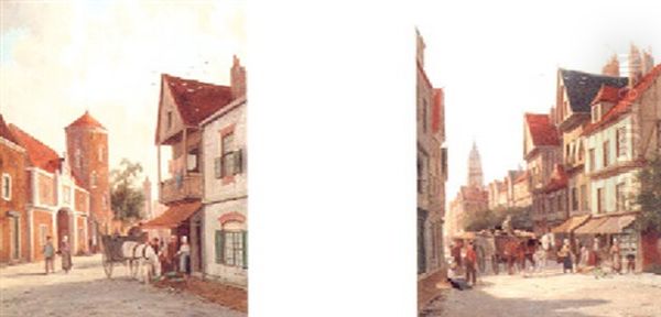 The Butterstall, Bruges Oil Painting by William Raymond Dommersen