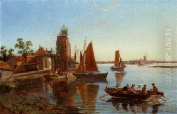 Tholen On The Scheldt, Holland Oil Painting by William Raymond Dommersen