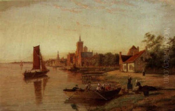 Kampen On The Zuider Zee, Holland Oil Painting by William Raymond Dommersen