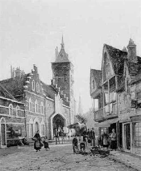 Stadsgezicht Van Brugge Oil Painting by William Raymond Dommersen