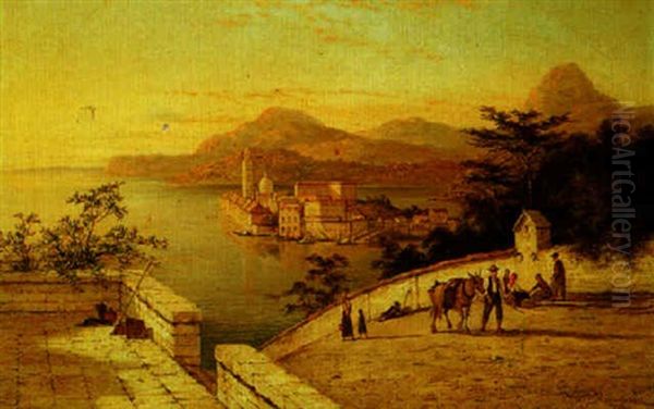 A View Of The Lago D'orta, Italy Oil Painting by William Raymond Dommersen