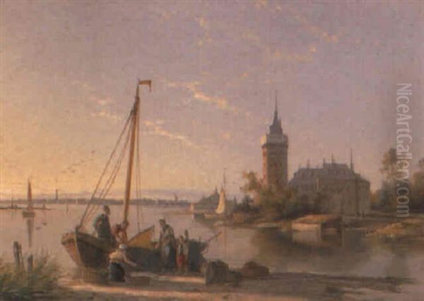 Zierikzee On The Scheldt, Holland Oil Painting by William Raymond Dommersen