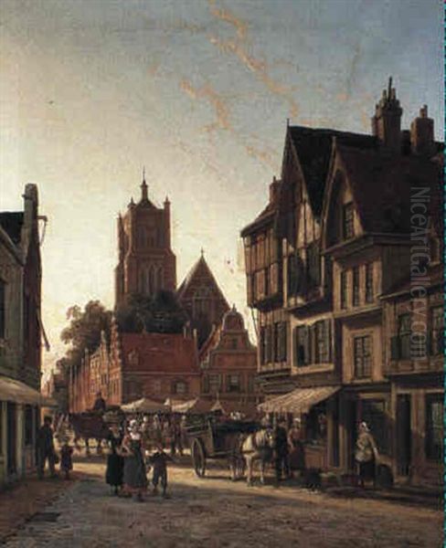 Rue Latour, Normandy Oil Painting by William Raymond Dommersen