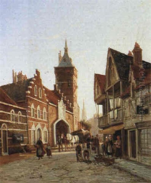 The Butter Hall, Bruges Oil Painting by William Raymond Dommersen