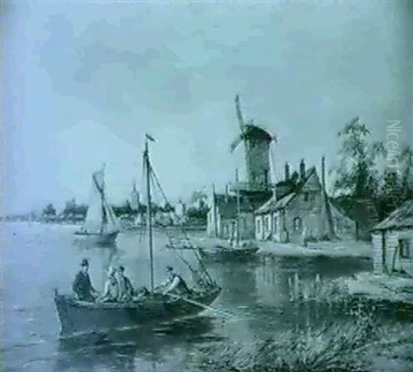 Ter Neuze On The Scheldt Oil Painting by William Raymond Dommersen