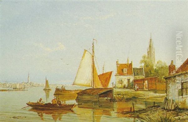 Nieuwerkeerk On The Schelde, Holland by William Raymond Dommersen