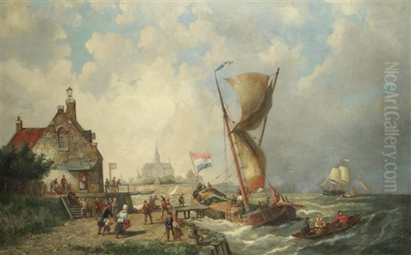 Koudum, Holland Oil Painting by Pieter Cornelis Dommershuijzen