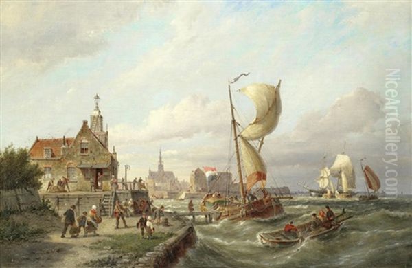 Koudum, Holland Oil Painting by Pieter Cornelis Dommershuijzen