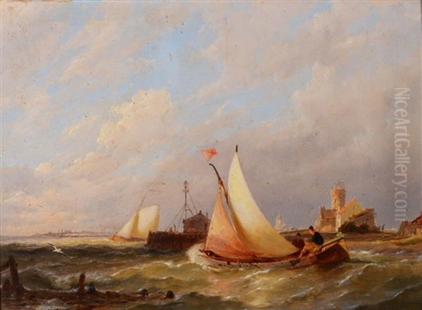 Egmond On Sea Oil Painting by Pieter Cornelis Dommershuijzen