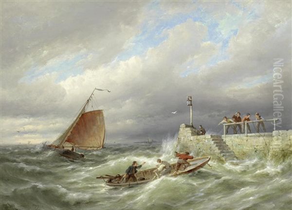 Borselen On The Scheldt, Holland Oil Painting by Pieter Cornelis Dommershuijzen