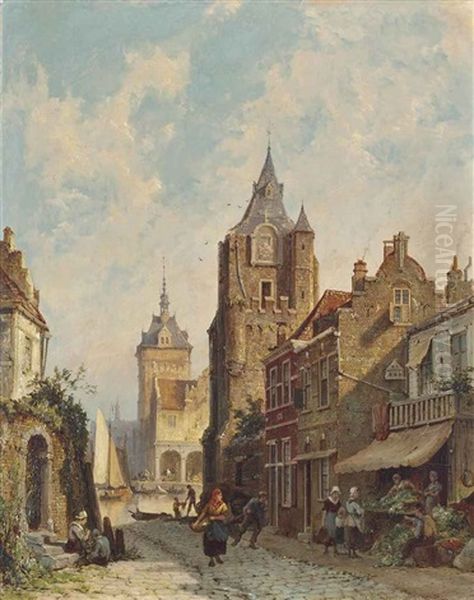 Roermond, Limburg, Holland Oil Painting by Pieter Cornelis Dommershuijzen