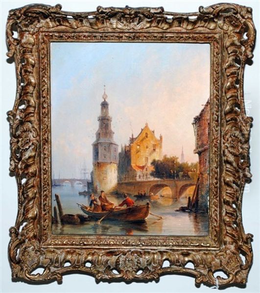 The Mont Albaans Tower, Amsterdam Oil Painting by Pieter Cornelis Dommershuijzen