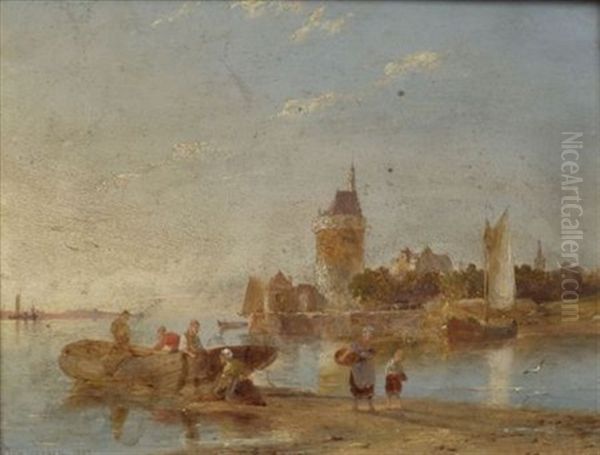 On The Zuiderzee, Holland Oil Painting by Pieter Cornelis Dommershuijzen