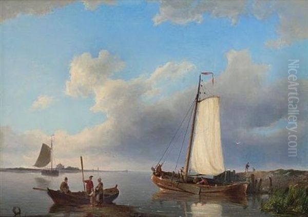 Early Evening Oil Painting by Pieter Cornelis Dommershuijzen