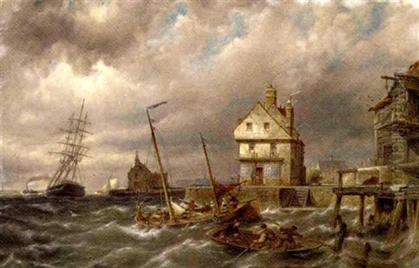 Boats On The Zuiderzee by Pieter Cornelis Dommershuijzen