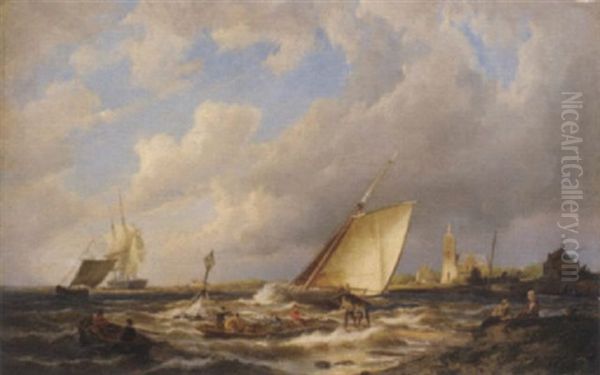 Maassluis, Holland Oil Painting by Pieter Cornelis Dommershuijzen