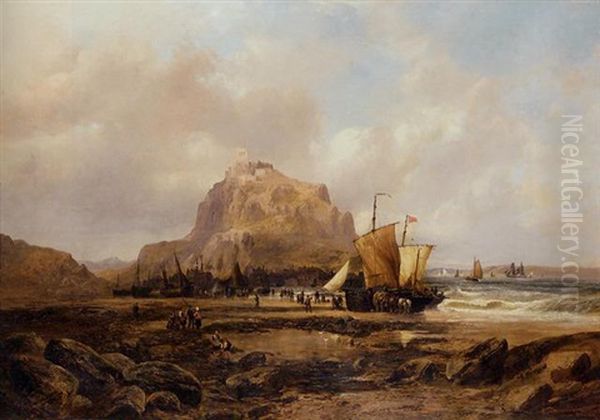 St. Michael's Mount Oil Painting by Pieter Cornelis Dommershuijzen