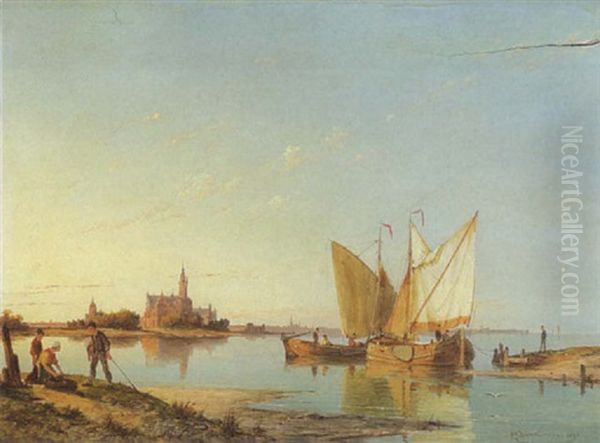 Blick Auf Biervliet - Zeeland - Holland Oil Painting by Pieter Cornelis Dommershuijzen