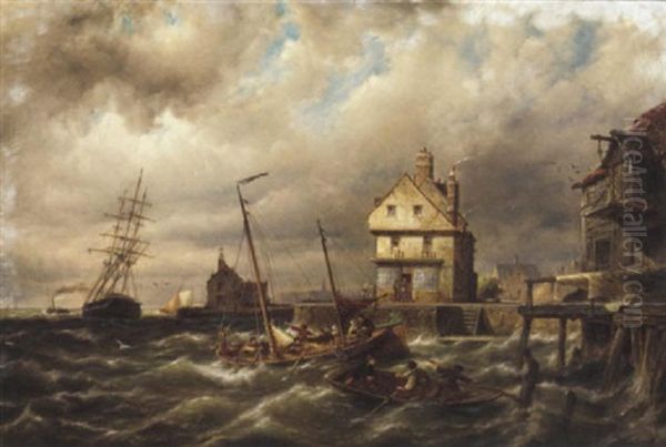 Kampen On The Zuiderzee, Holland Oil Painting by Pieter Cornelis Dommershuijzen